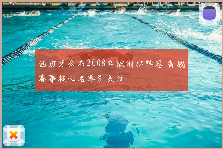 西班牙公布2008年欧洲杯阵容 备战赛事核心名单引关注
